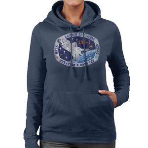 NASA STS 42 Discovery Mission Badge Distressed Women's Hooded Sweatshirt