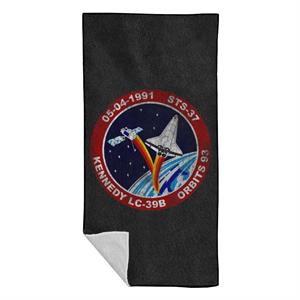 NASA STS 37 Atlantis Mission Badge Distressed Beach Towel