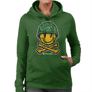 Fatboy Slim Born To Thrill Army Smiley And Crossbones Women's Hooded Sweatshirt