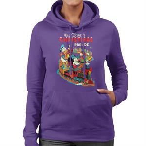 Disney Christmas Mickey Mouse Xmas Train Women's Hooded Sweatshirt