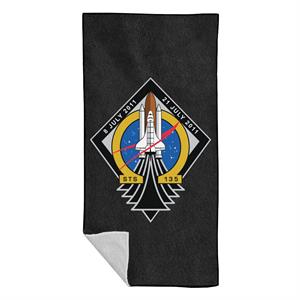 NASA STS 135 Space Shuttle Atlantis Mission Patch Beach Towel