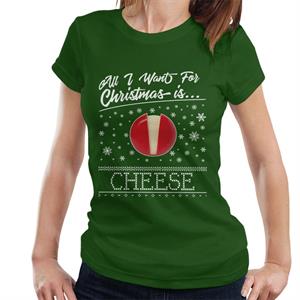 Baby Bel Christmas All I Want For Christmas Is Cheese Women's T-Shirt