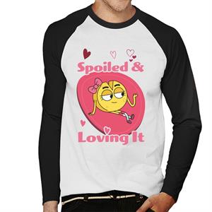 Boy Girl Dog Cat Mouse Cheese Spoiled And Loving It Men's Baseball Long Sleeved T-Shirt