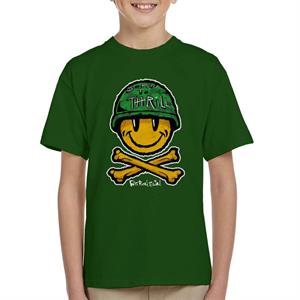 Fatboy Slim Born To Thrill Army Smiley And Crossbones Kid's T-Shirt