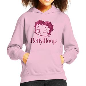 Betty Boop Winks Cherry Glitter Kid's Hooded Sweatshirt