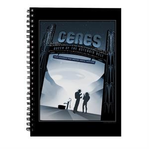 NASA Ceres Interplanetary Travel Poster Spiral Notebook