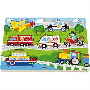 VIGA wooden jigsaw puzzle with sounds