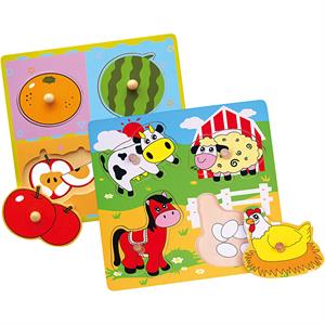 VIGA wooden jigsaw puzzles with knobs