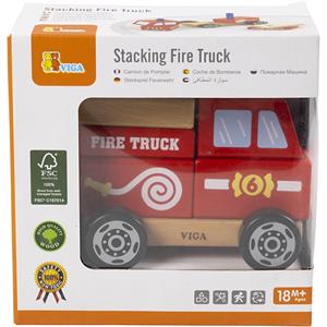 VIGA wooden stacking fire engine toy