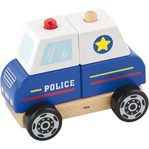 VIGA wooden stacking police car toy