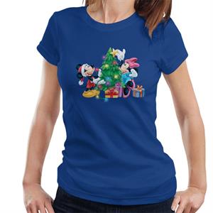 Disney Christmas Tree Mickey & Minnie Mouse Women's T-Shirt