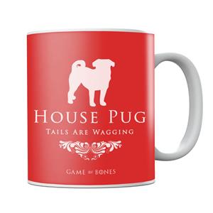 House Pug Tails Are Wagging Game Of Bones Mug