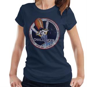 NASA STS 6 Challenger Mission Badge Distressed Women's T-Shirt