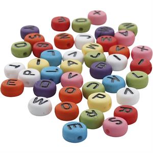 Round letter beads