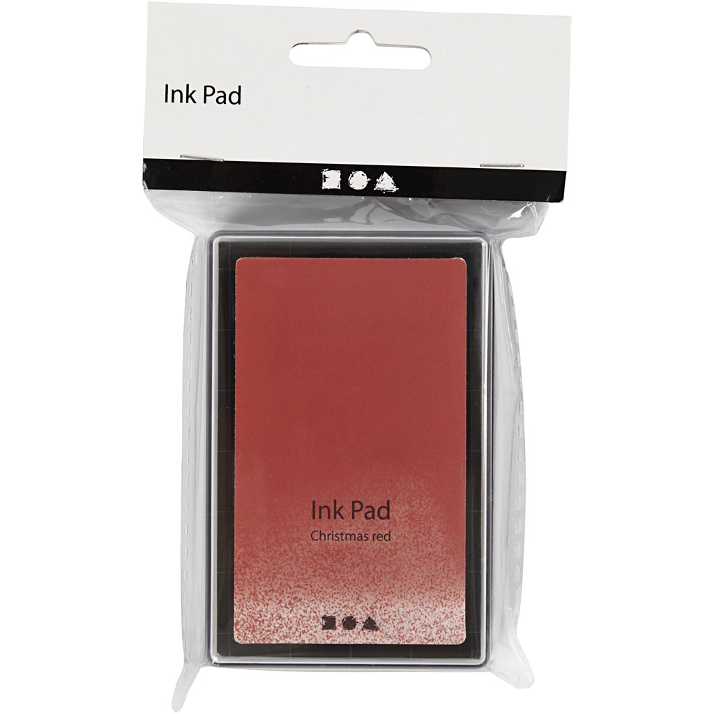 Ink Pad, H: 2 cm, size 9x6 cm, christmas red, 1 pc