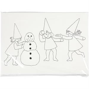 Advent calendar with elves having a snowball fight 