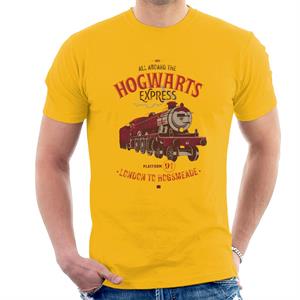 Harry Potter All Aboard The Hogwarts Express London To Hogsmeade Men's T-Shirt