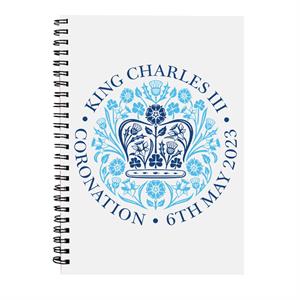 Coto7 King Charles III The Coronation 2023 Blue Emblem Spiral Notebook