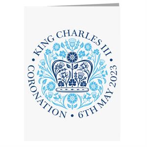 Coto7 King Charles III The Coronation 2023 Blue Emblem Greeting Card