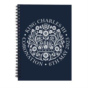 Coto7 King Charles III The Coronation 2023 White Emblem Spiral Notebook