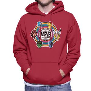 Marvel Comic Retro Avengers Heads Logo Men's Hooded Sweatshirt