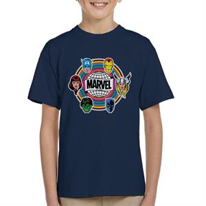 Marvel Comic Retro Avengers Heads Logo Kid's T-Shirt
