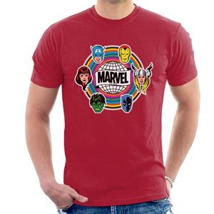 Marvel Comic Retro Avengers Heads Logo Men's T-Shirt