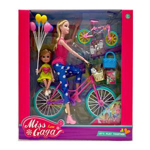 Miss Gaga Doll Set with Pets and Accessories (with Bicycle)