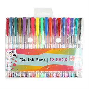 Gel Ink Pens 18pcs (21.5x15.5x1.5cm)