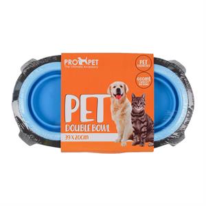 Pet Double Bowl with Stand (39x20cm)
