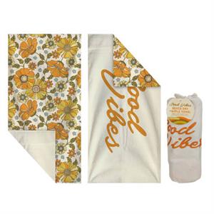 Quick Dry Waffle Beach Towel 380gsm (160x80cm) (70s Floral)