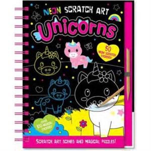 Neon Scratch Art Unicorns by Connie Isaacs