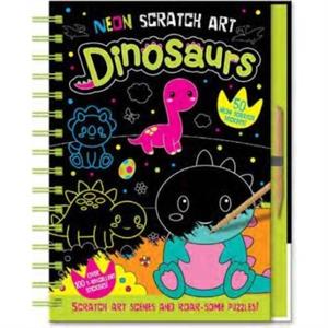 Neon Scratch Art Dinosaurs by Connie Isaacs