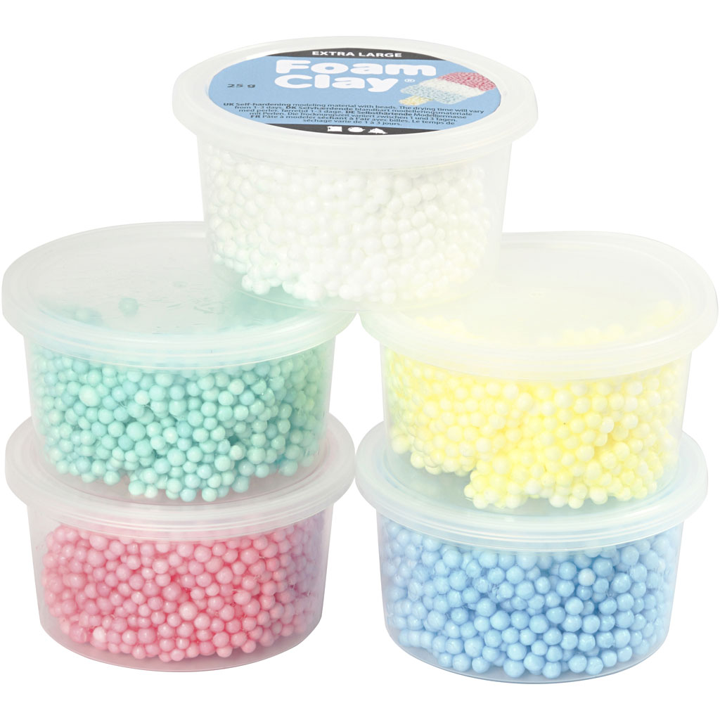 Foam Clay Extra Large, assorted colours, 5x25 g/ 1 pack