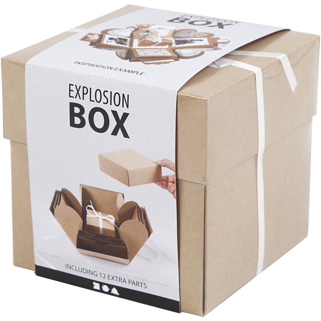 Explosion box, size 7x7x7,5+12x12x12 cm, black, 1 pc