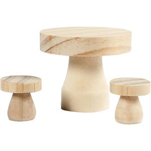 Mushroom Table with Stools