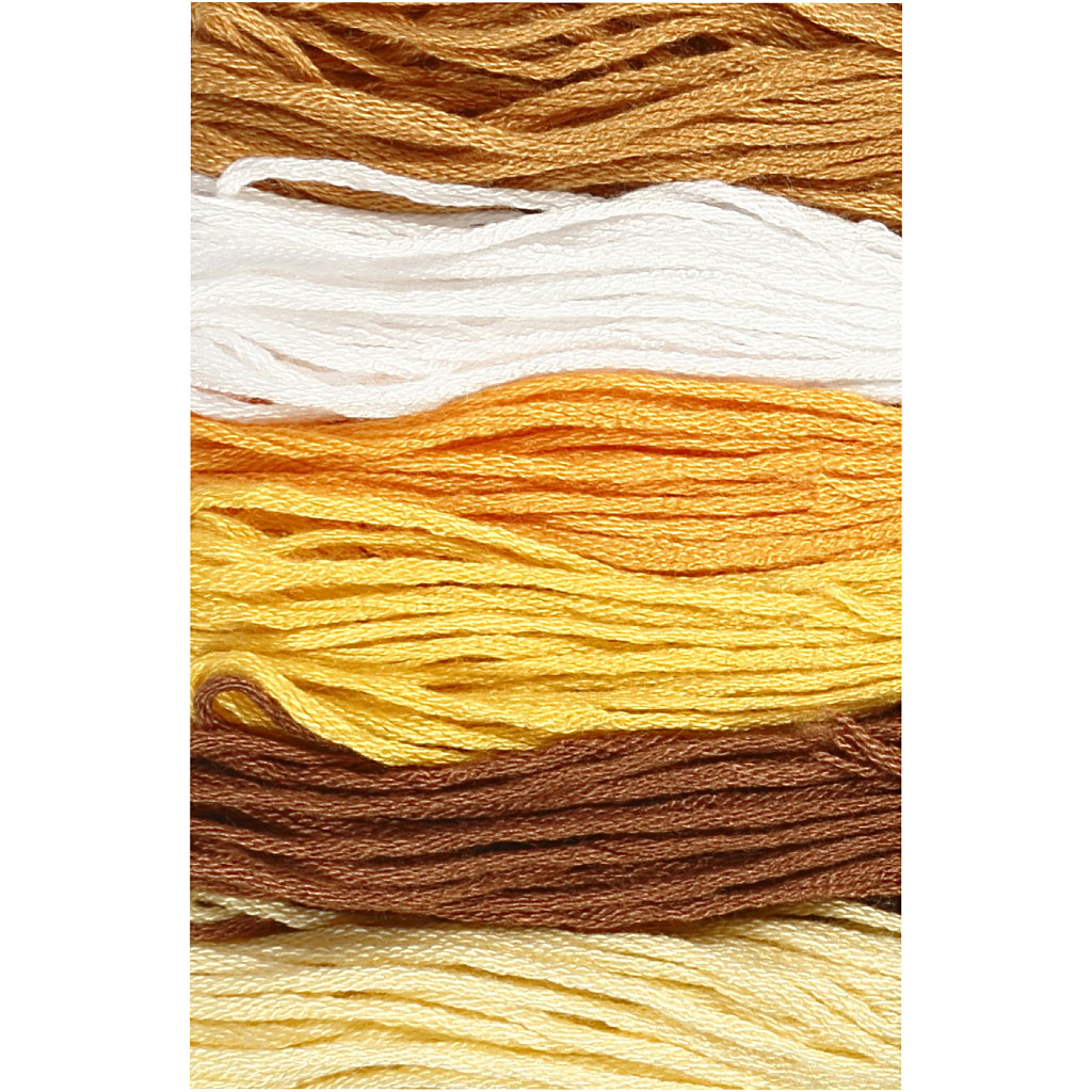 Embroidery Floss, thickness 1 mm, golden, 6 bundle/ 1 pack