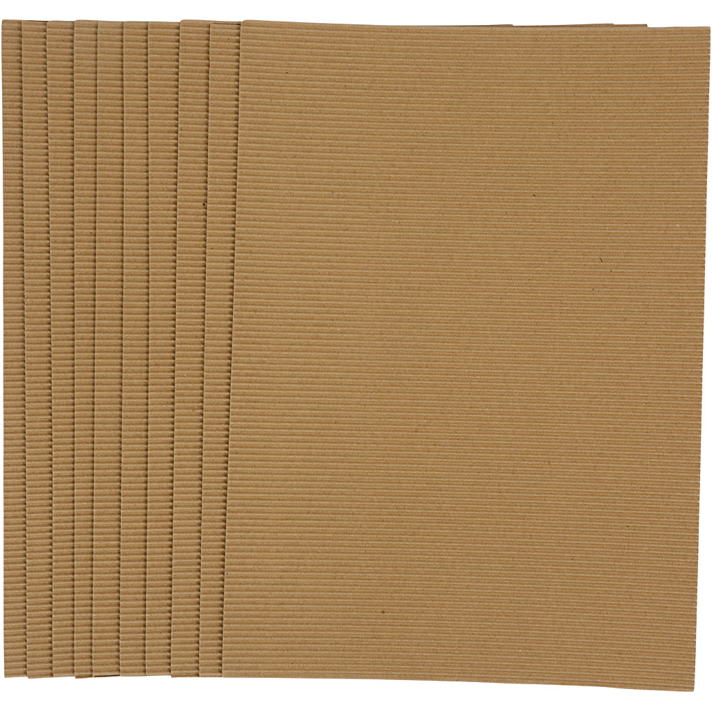 Corrugated Card, 50x70 cm, 120 g, 10 Sheet, 1 Pack